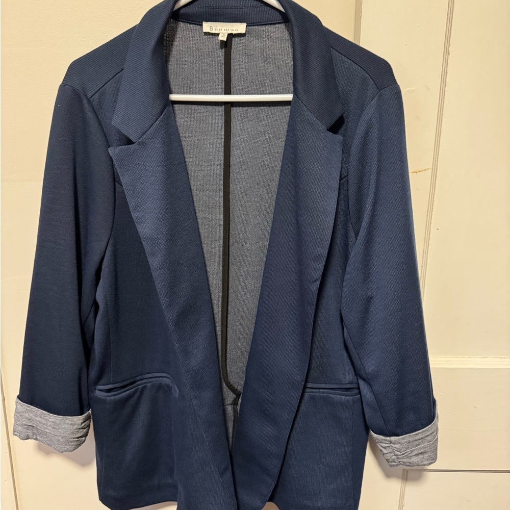 Skies Are Blue Dark Blue Women's Blazer